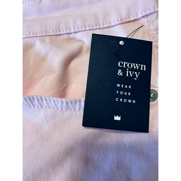 Crown And Ivy Jeans Women’s 16W Meadow Pink High Rise Skinny Denim Stretch - Picture 7 of 10